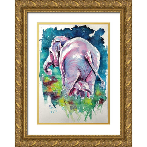 Play With Mommy Gold Ornate Wood Framed Art Print with Double Matting by Kovacs, Anna Brigite