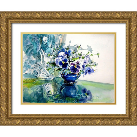 Still Life Gold Ornate Wood Framed Art Print with Double Matting by Kovacs, Anna Brigite