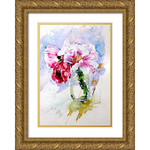 Bouquet of Flowers Gold Ornate Wood Framed Art Print with Double Matting by Kovacs, Anna Brigite
