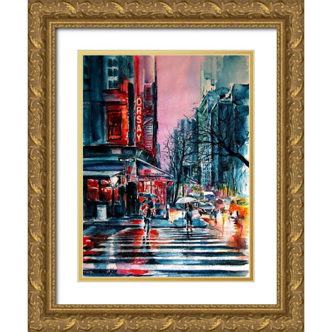 Winter Nights Gold Ornate Wood Framed Art Print with Double Matting by Kovacs, Anna Brigite