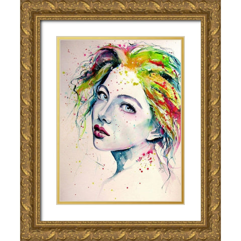 Charming Girl IX Gold Ornate Wood Framed Art Print with Double Matting by Kovacs, Anna Brigite