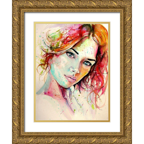 Charming Girl XI Gold Ornate Wood Framed Art Print with Double Matting by Kovacs, Anna Brigite