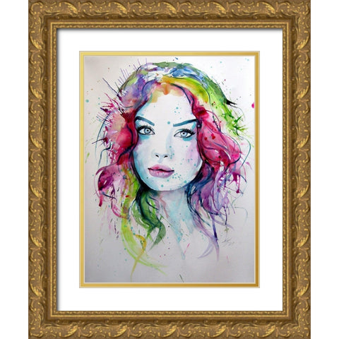 Charming Girl XVI Gold Ornate Wood Framed Art Print with Double Matting by Kovacs, Anna Brigite
