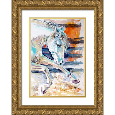 Andalusian Horse II Gold Ornate Wood Framed Art Print with Double Matting by Kovacs, Anna Brigite