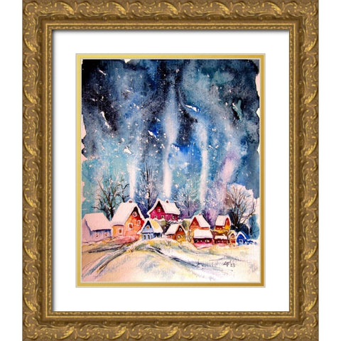 Frozen Village I Gold Ornate Wood Framed Art Print with Double Matting by Kovacs, Anna Brigite