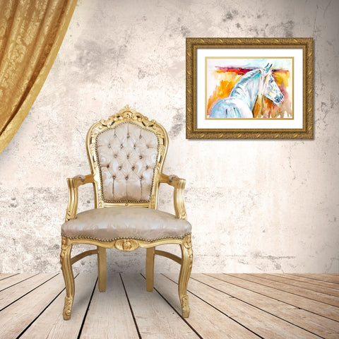 Andalusian Horse III Gold Ornate Wood Framed Art Print with Double Matting by Kovacs, Anna Brigite