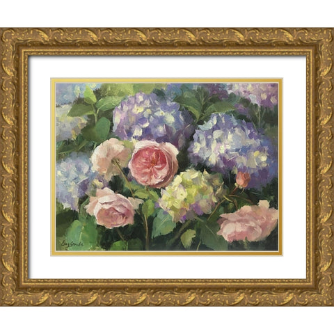 Summer Garden Gold Ornate Wood Framed Art Print with Double Matting by Strube, Ling