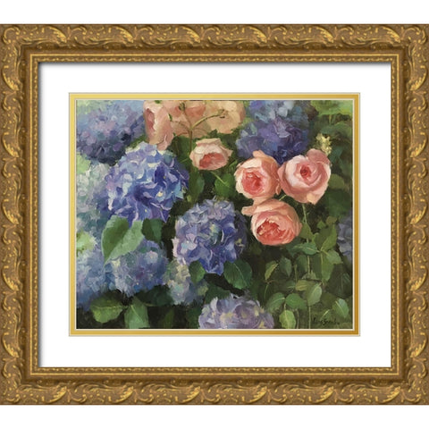 Summer Garden II Gold Ornate Wood Framed Art Print with Double Matting by Strube, Ling