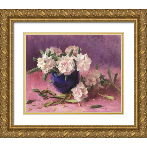 The Rhododendron Gold Ornate Wood Framed Art Print with Double Matting by Strube, Ling