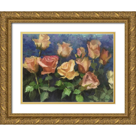 Delightful Gold Ornate Wood Framed Art Print with Double Matting by Strube, Ling