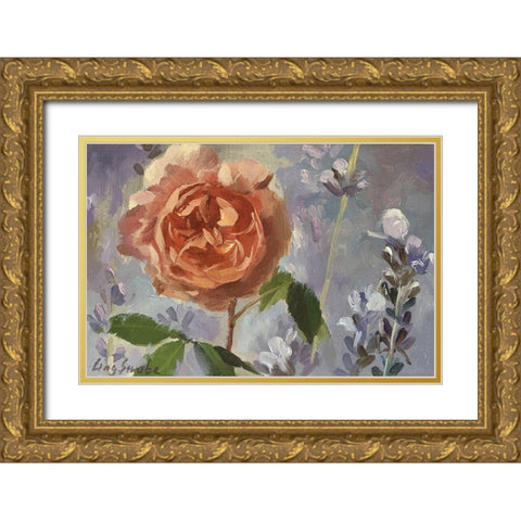 Joy Gold Ornate Wood Framed Art Print with Double Matting by Strube, Ling