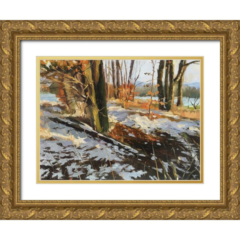 An Evening in Winter III Gold Ornate Wood Framed Art Print with Double Matting by Strube, Ling