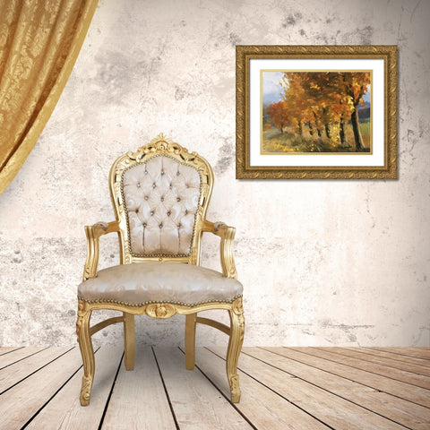 Golden Season Gold Ornate Wood Framed Art Print with Double Matting by Strube, Ling