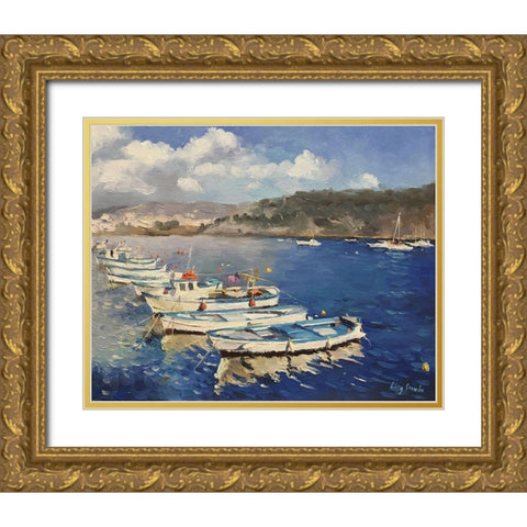 Italian Landscape II Gold Ornate Wood Framed Art Print with Double Matting by Strube, Ling