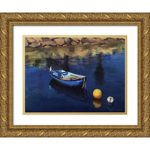 Go for Holiday Gold Ornate Wood Framed Art Print with Double Matting by Strube, Ling