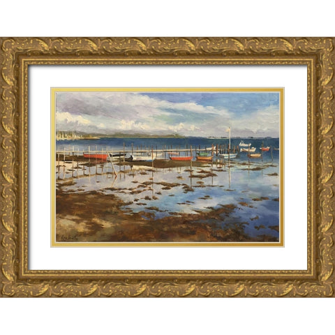 Sunset Glow in Denmark Gold Ornate Wood Framed Art Print with Double Matting by Strube, Ling