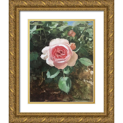 Garden Rose I Gold Ornate Wood Framed Art Print with Double Matting by Strube, Ling