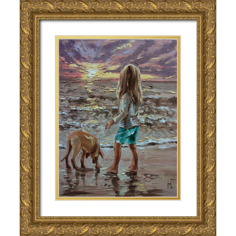 Sunrise Gold Ornate Wood Framed Art Print with Double Matting by Luniak, Monika