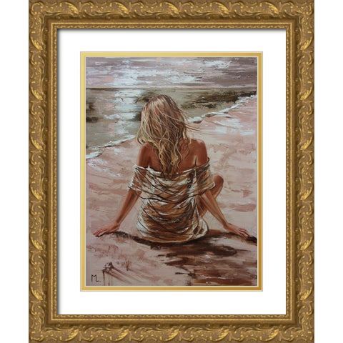 Silence II Gold Ornate Wood Framed Art Print with Double Matting by Luniak, Monika