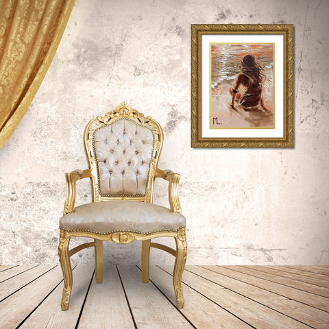 My Place Gold Ornate Wood Framed Art Print with Double Matting by Luniak, Monika