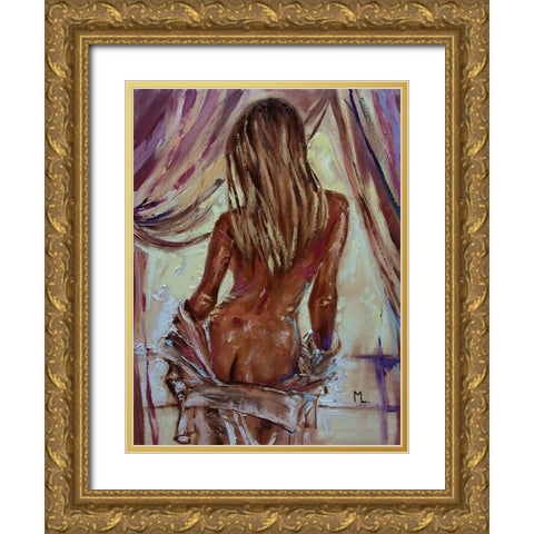 My Window Gold Ornate Wood Framed Art Print with Double Matting by Luniak, Monika