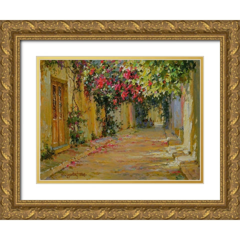 Golden Street Gold Ornate Wood Framed Art Print with Double Matting by Obuchovsky, Yury