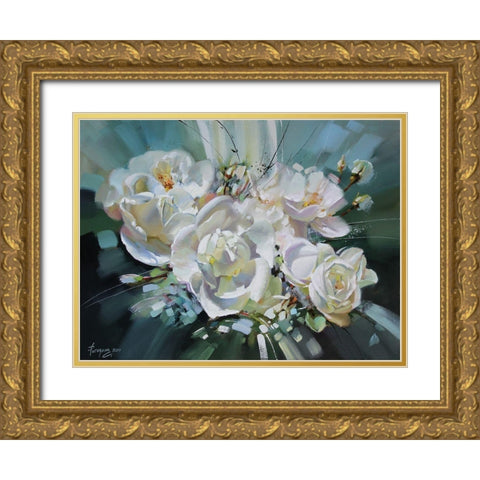Rosehip Composition Gold Ornate Wood Framed Art Print with Double Matting by Rogozina, Svetlana