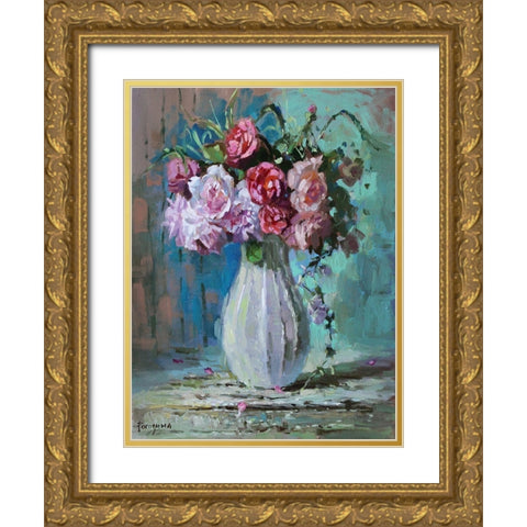 Aromat Bouquet Gold Ornate Wood Framed Art Print with Double Matting by Rogozina, Svetlana