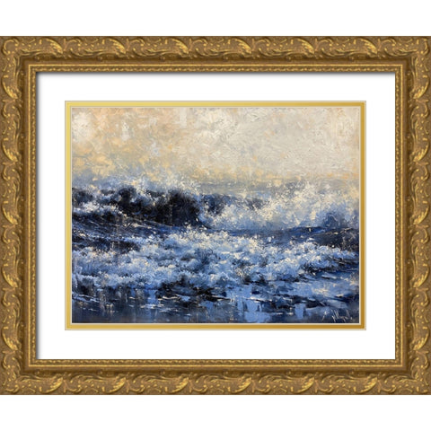 Prussian Blue Gold Ornate Wood Framed Art Print with Double Matting by Singatullin, Marsel
