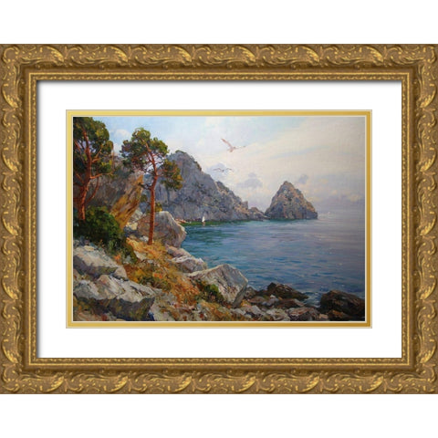 Rocky Coast XIV Gold Ornate Wood Framed Art Print with Double Matting by Sviridov, Sergei