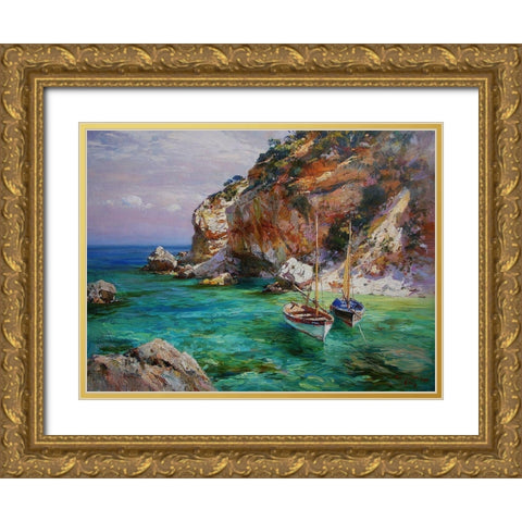 Rocky Coast XV Gold Ornate Wood Framed Art Print with Double Matting by Sviridov, Sergei