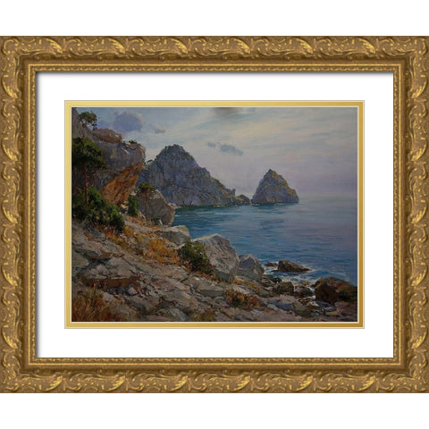Rocky Coast XIX Gold Ornate Wood Framed Art Print with Double Matting by Sviridov, Sergei