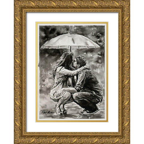 True Love Gold Ornate Wood Framed Art Print with Double Matting by Tashe