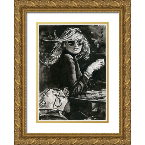 Your Smile Gold Ornate Wood Framed Art Print with Double Matting by Tashe