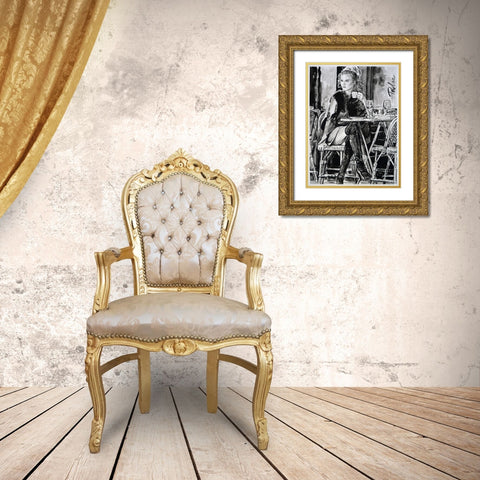 Sweet Date Gold Ornate Wood Framed Art Print with Double Matting by Tashe