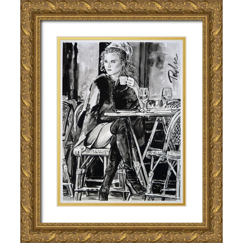 Sweet Date Gold Ornate Wood Framed Art Print with Double Matting by Tashe