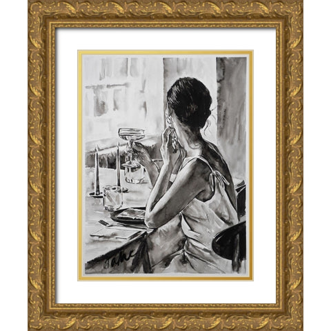 Margaritas Gold Ornate Wood Framed Art Print with Double Matting by Tashe