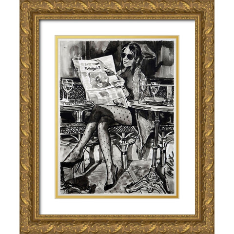 Breakfast in Manhattan Gold Ornate Wood Framed Art Print with Double Matting by Tashe