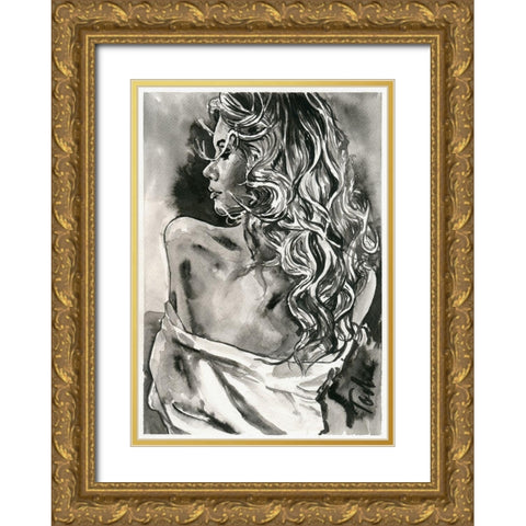 Moonshine Gold Ornate Wood Framed Art Print with Double Matting by Tashe