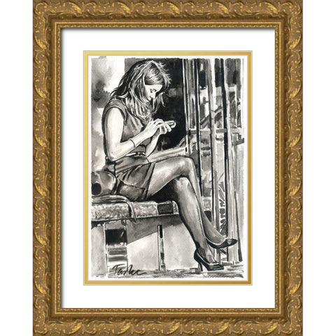 City Life II Gold Ornate Wood Framed Art Print with Double Matting by Tashe