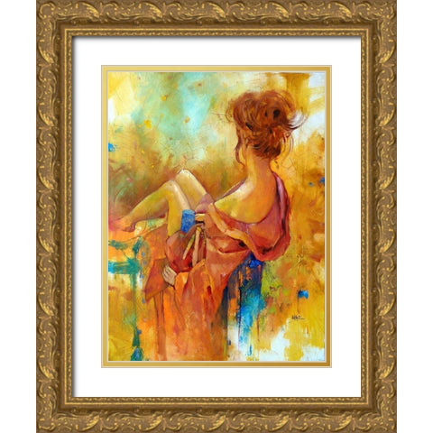 Morning Coffee Gold Ornate Wood Framed Art Print with Double Matting by Zakrynycny, Viktor