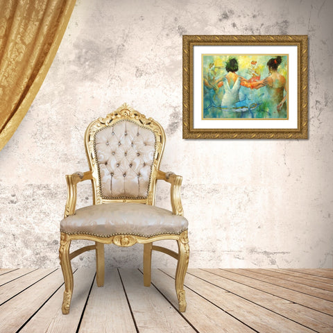 Dreaming during Summer Night Gold Ornate Wood Framed Art Print with Double Matting by Zakrynycny, Viktor