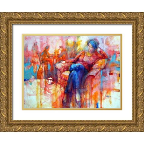 Thoughtful Gold Ornate Wood Framed Art Print with Double Matting by Zakrynycny, Viktor