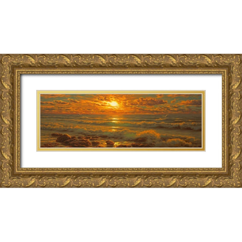 Sunset above the Sea III Gold Ornate Wood Framed Art Print with Double Matting by Adamov, Alexey