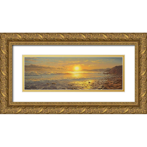 Sunset above the Sea IV Gold Ornate Wood Framed Art Print with Double Matting by Adamov, Alexey