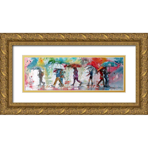 Its Raining Gold Ornate Wood Framed Art Print with Double Matting by Kovacs, Anna Brigite