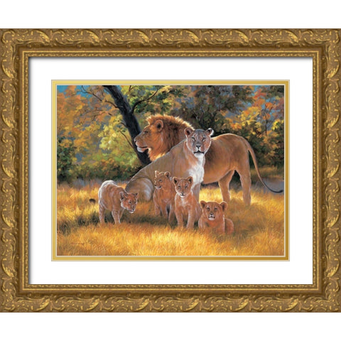 My Family Gold Ornate Wood Framed Art Print with Double Matting by Roland, Henry