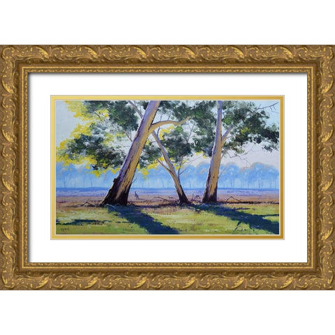 Australian Gums Gold Ornate Wood Framed Art Print with Double Matting by Gercken, Graham