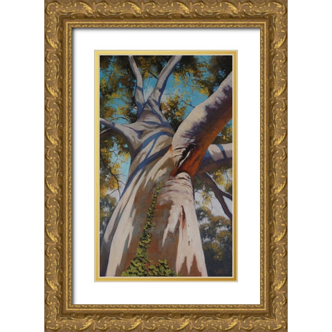 Gum Tree Portrait Gold Ornate Wood Framed Art Print with Double Matting by Gercken, Graham