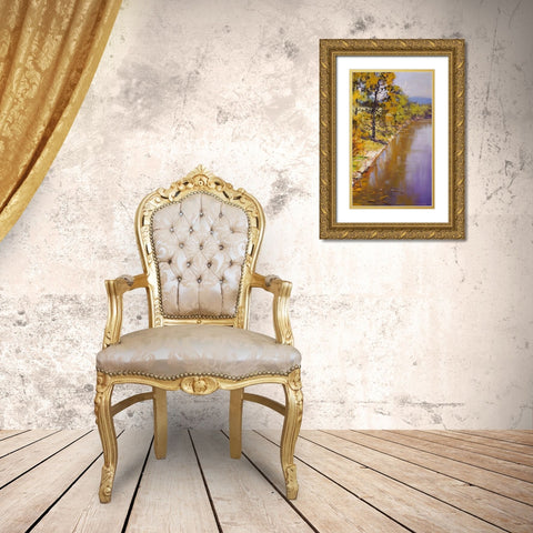 Tumut River Colours Gold Ornate Wood Framed Art Print with Double Matting by Gercken, Graham